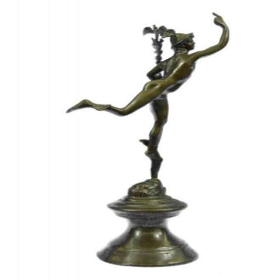 Hermes Elegant Male Nude Mercury Bronze Statue