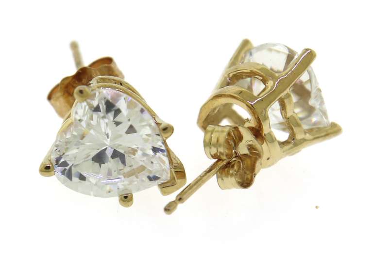 Dainty 14kt YG Set of 3 Cubic Zirconia Earrings