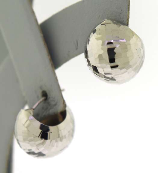 Charming Faceted Wide Hoop Earrings
