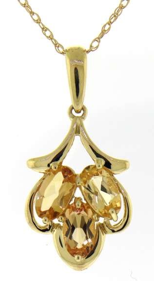 Gorgeous Yellow Topaz Pendant on Chain