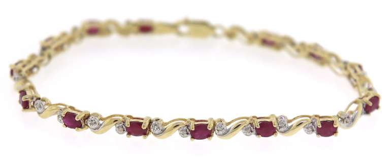 Pretty Ruby and Diamond Accent Bracelet