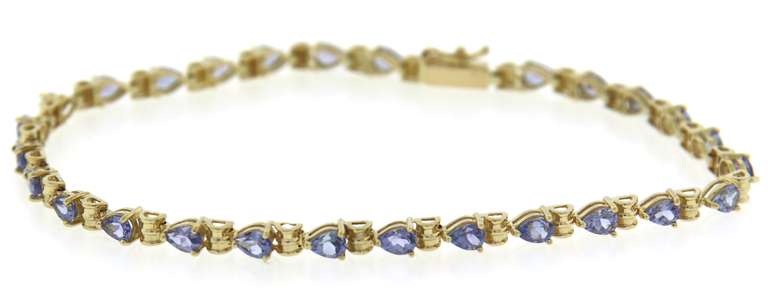 Amazing Pear Tanzanite Line Bracelet