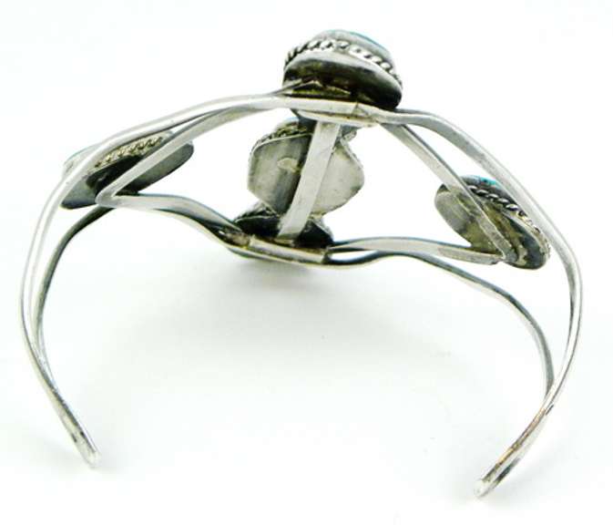 Vintage Wide Sterling Turquoise Cuff Bracelet