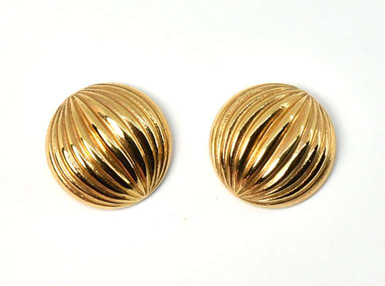 Ridged Hemisphere Style Earrings