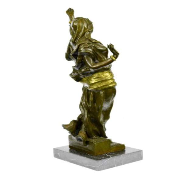 Bronze Sculpture Gilt Gold Bronze Harem Woman By Italian Artist Aldo Vitaleh Art