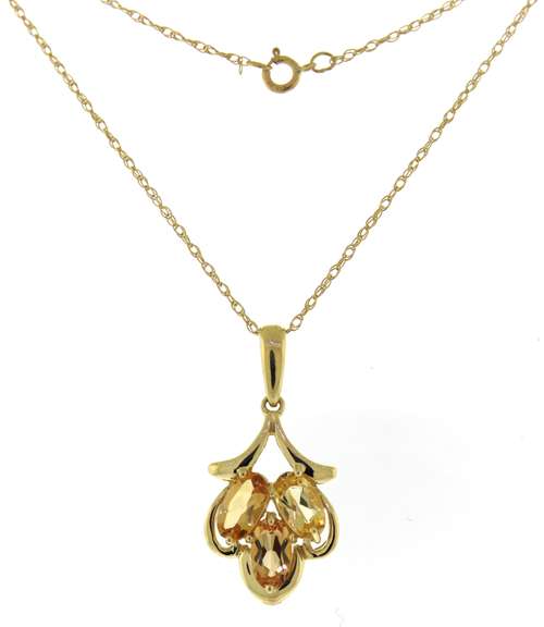 Gorgeous Yellow Topaz Pendant on Chain