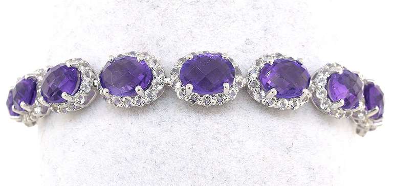 Dazzling Amethyst & Topaz Bracelet in Sterling Silver