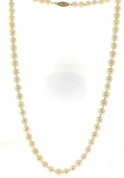 Simple 6mm Pearl Strand Necklace