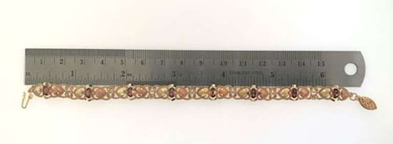 Fancy Two-Toned 10kt Gold Gemstone Bracelet