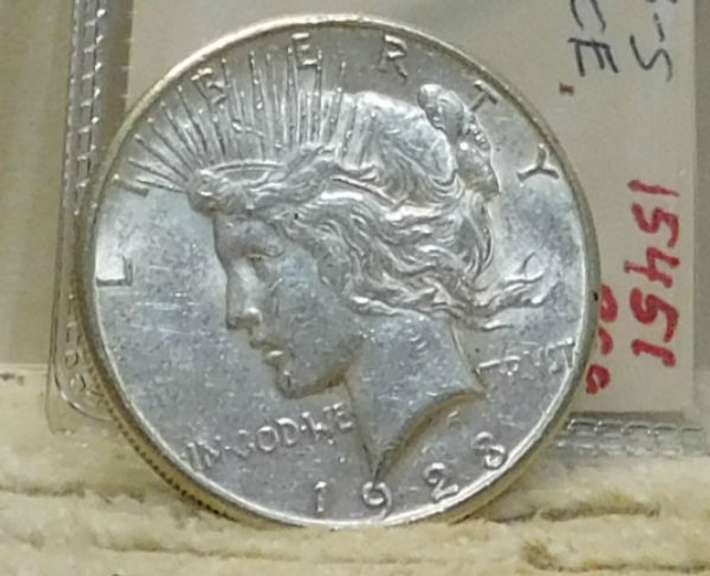 1923-S Peace Dollar almost Uncirculated