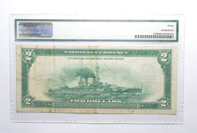 VF30 1918 $2 National Currency Note Boston, MA - FR#749 - Graded PMG