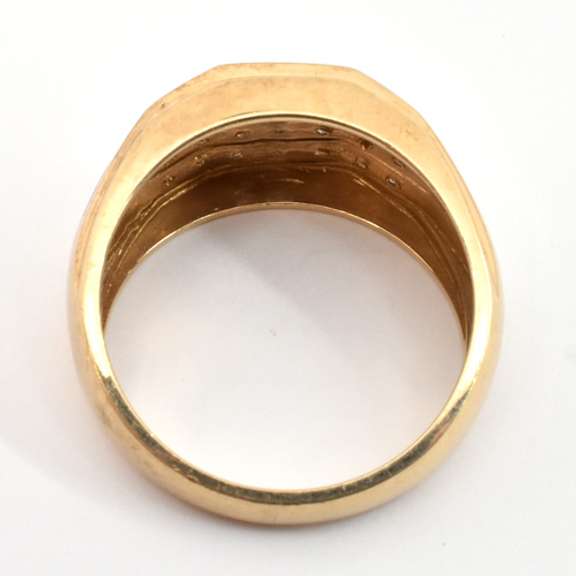 Man's Three Row Diamond Ring