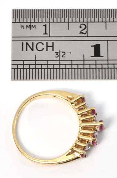 Ruby & Diamond Pyramid Ring
