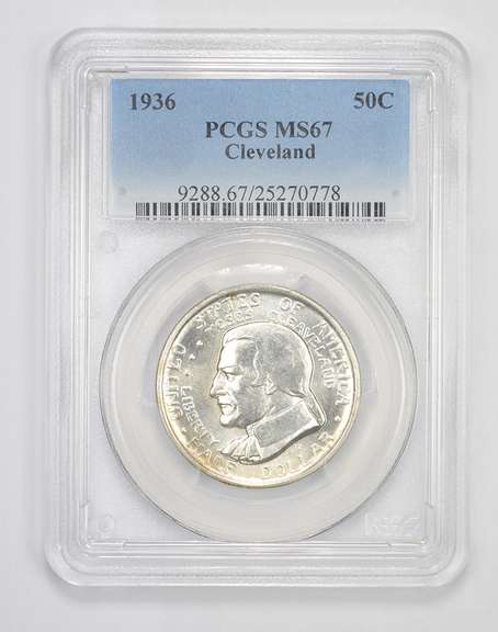 MS67 1936 Cleveland Commemorative Half Dollar - Graded PCGS