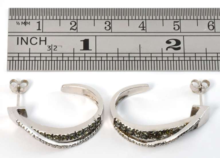 Unique Green & White Diamond Earrings