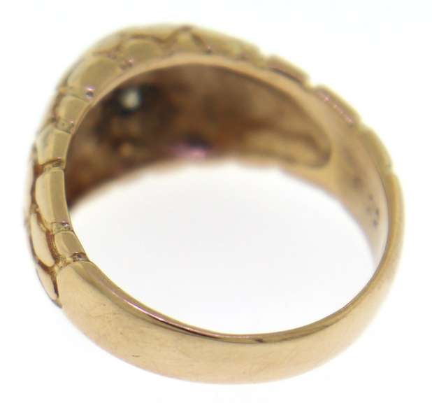 Unique 14kt YG Diamond Nugget Ring