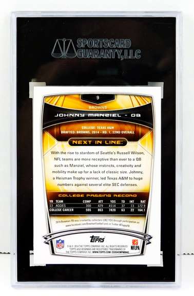 Johnny Manziel Topps Rookie Football Card - Graded