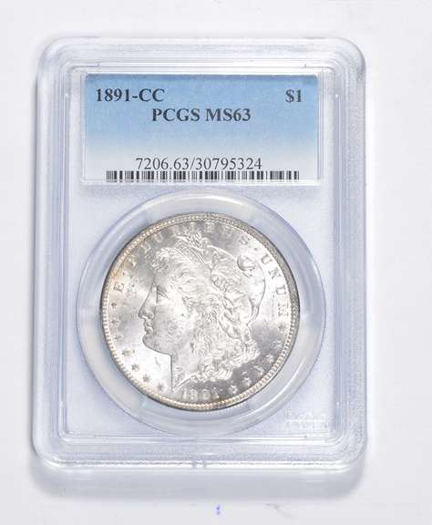 MS63 1891-CC Morgan Silver Dollar - Graded PCGS