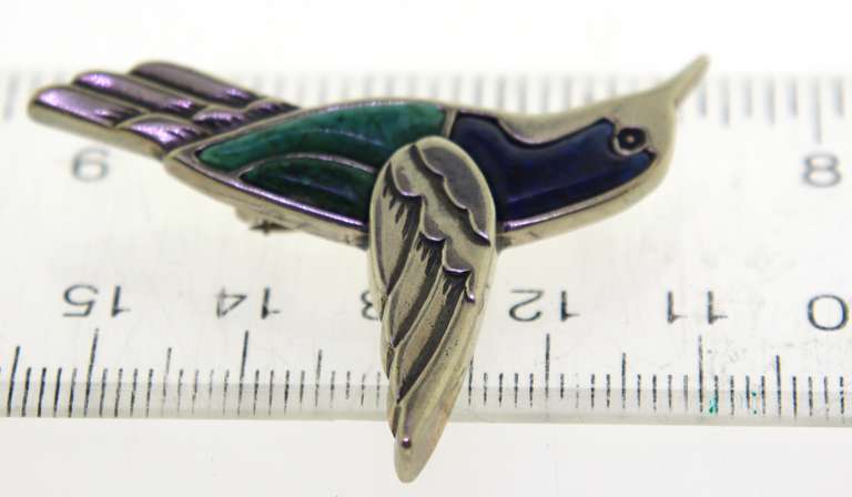 Sterling Silver Hummingbird Gemstone Pin