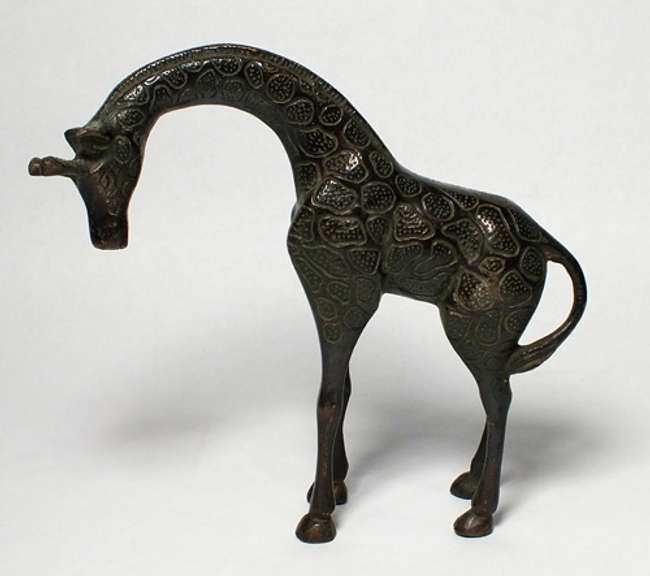 Vintage Hand made  Metal Giraffe Statue