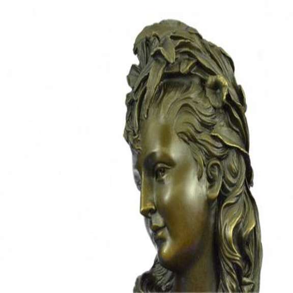 Bust Bronze Statue on Marble Base Sculpture