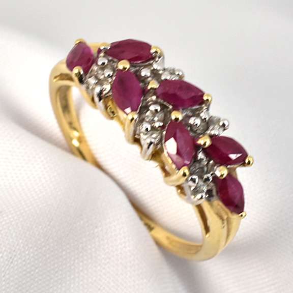 Marquise Ruby& Diamond Ring