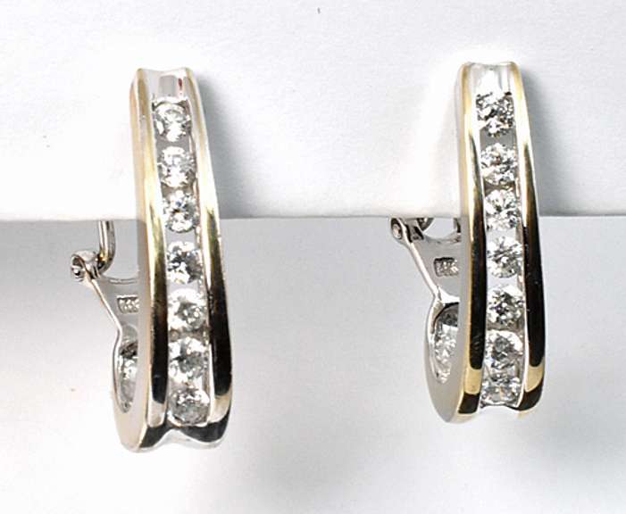 J Hoop WG Diamond Earrings