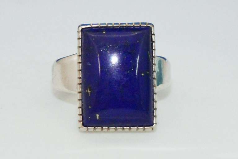 Bright Lapis in Artied Yellowhorse Ring