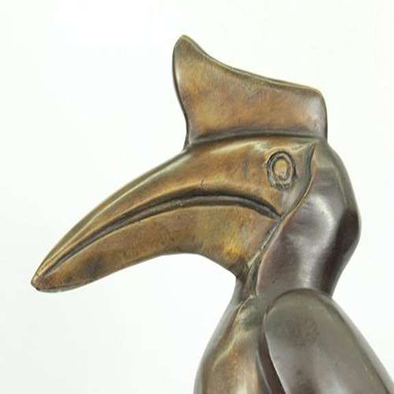 Coastal Shorebird Bronze Sculpture on Marble Base Statue