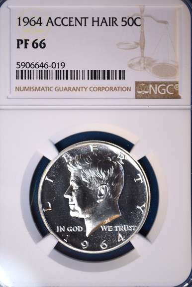 1964 Accent Hair 50c PF66 NGC