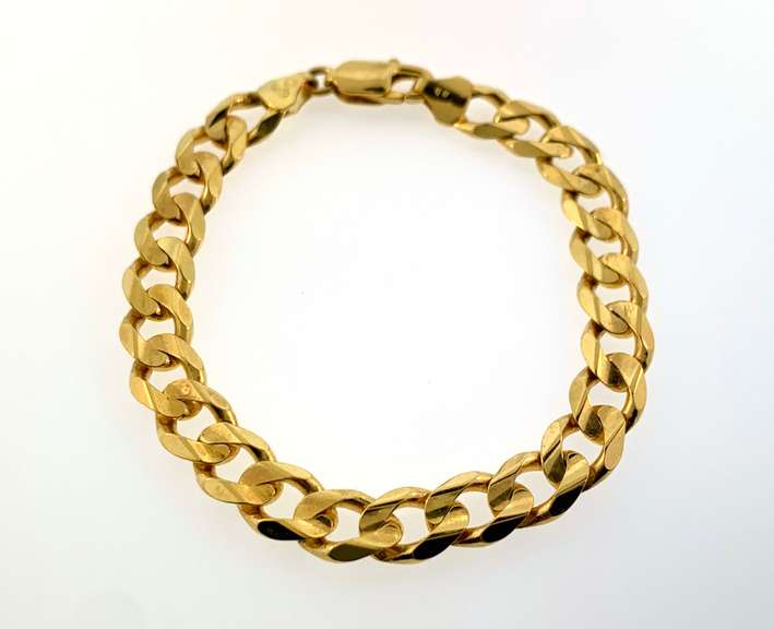 Men's 18kt yellow gold curb link bracelet