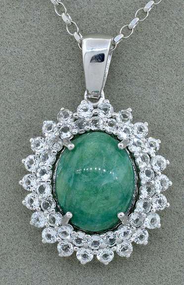 Mesmerizing Emerald & Topaz Necklace in Sterling Silver