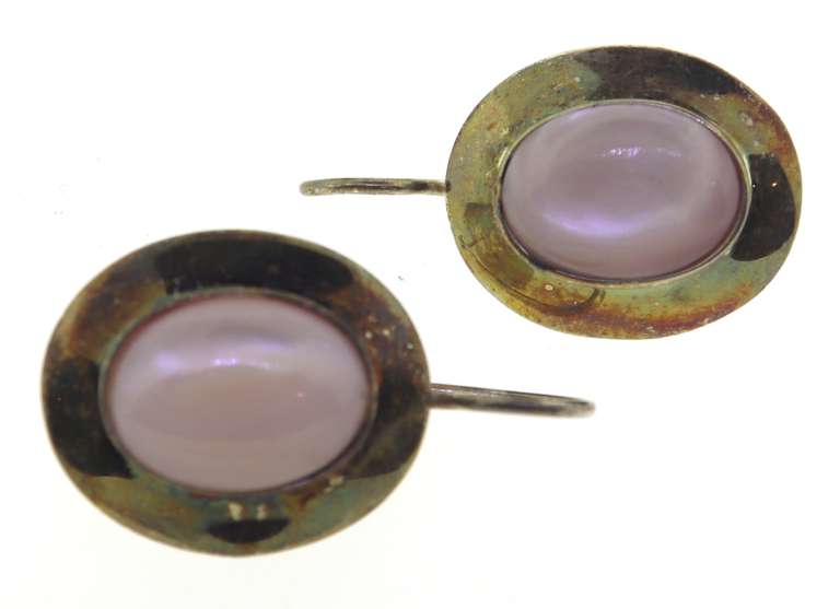 14K Gold Dangle Quartz Earrings