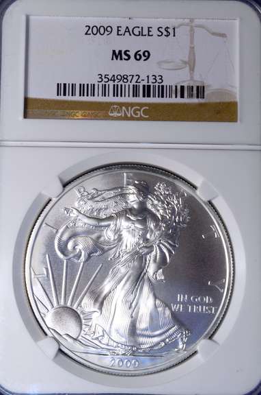 2009 MS69 Silver Eagle, NGC