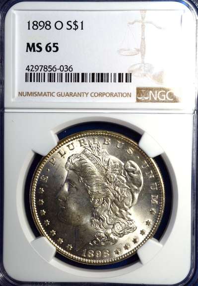 1898-O Morgan Silver Dollar, MS65 NGC