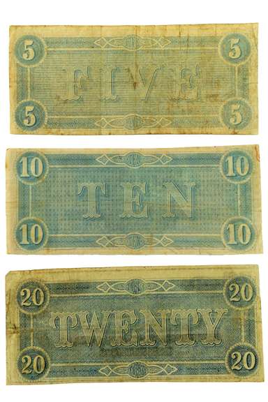 $ 5 $ 10 & $20 1864 CSA Notes