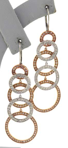 Shimmering 18kt Diamond Circle Dangle Earrings