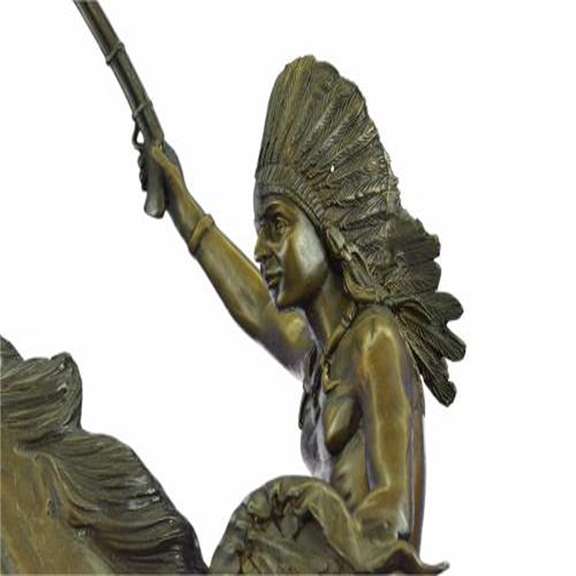 Indian on Horse Bronze Sculpture