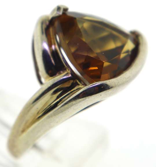 Sterling Silver Faceted Smokey Quartz Ring