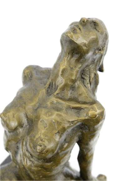 Large Aldo Vitaleh Abstract Nude Female Bronze Marble Sculpture