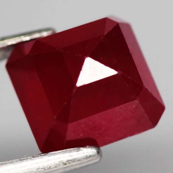 Deep blood red 2.69ct emerald cut Ruby