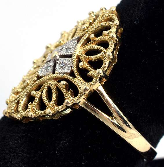 14KT Fancy Mounting with Diamond Accents