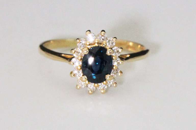Delicate Sapphire & Diamond Ring in 14k