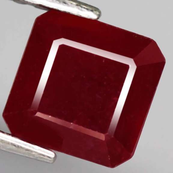 Deep blood red 2.69ct emerald cut Ruby