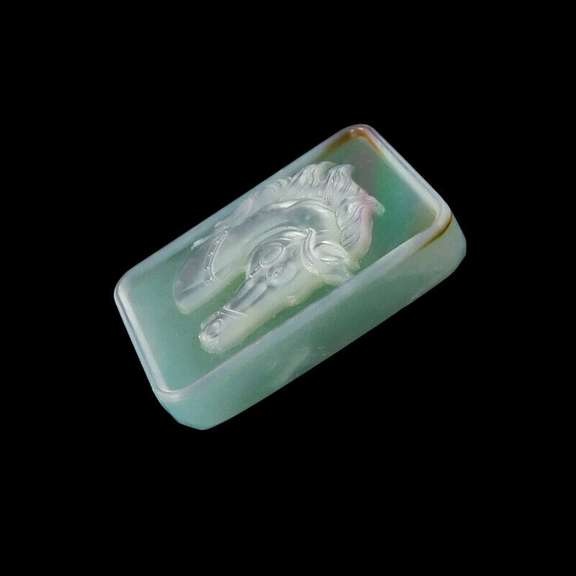 Cameo style 26mm Mother of Pearl over Amazonite