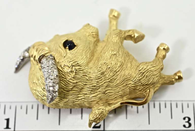 Humorous High End 18K Bull Brooch
