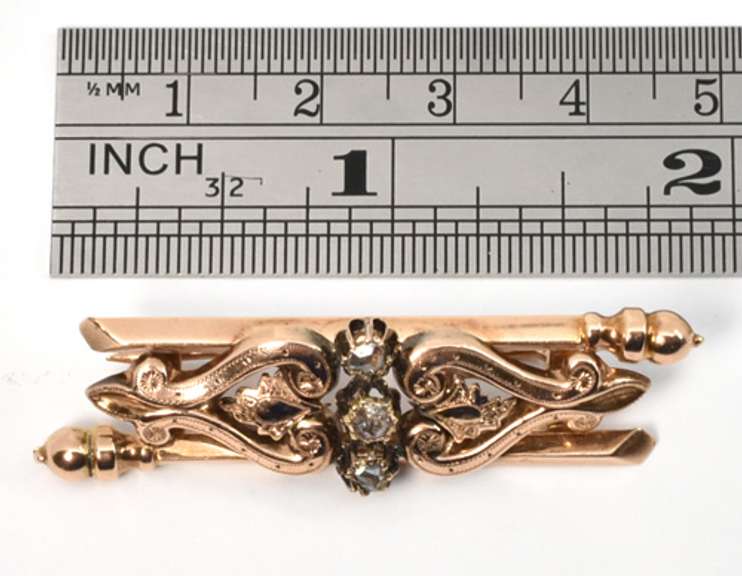 Antique Gold Brooch with Diamonds