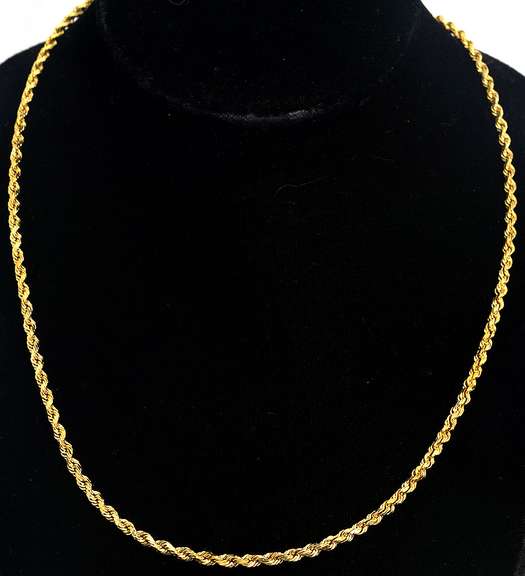 Heavy 19-Inch Rope Chain in 14KT Yellow Gold