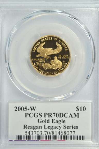 Superb 2005-W Reagan Signed $10 Gold. PCGS PR69DCAM
