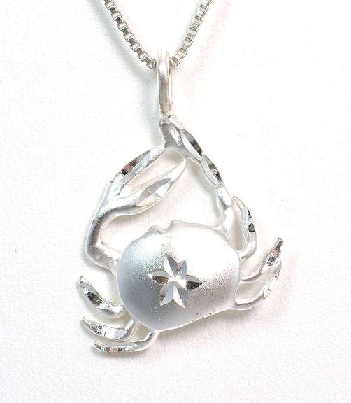 Sterling Silver Crab Pendant & Chain